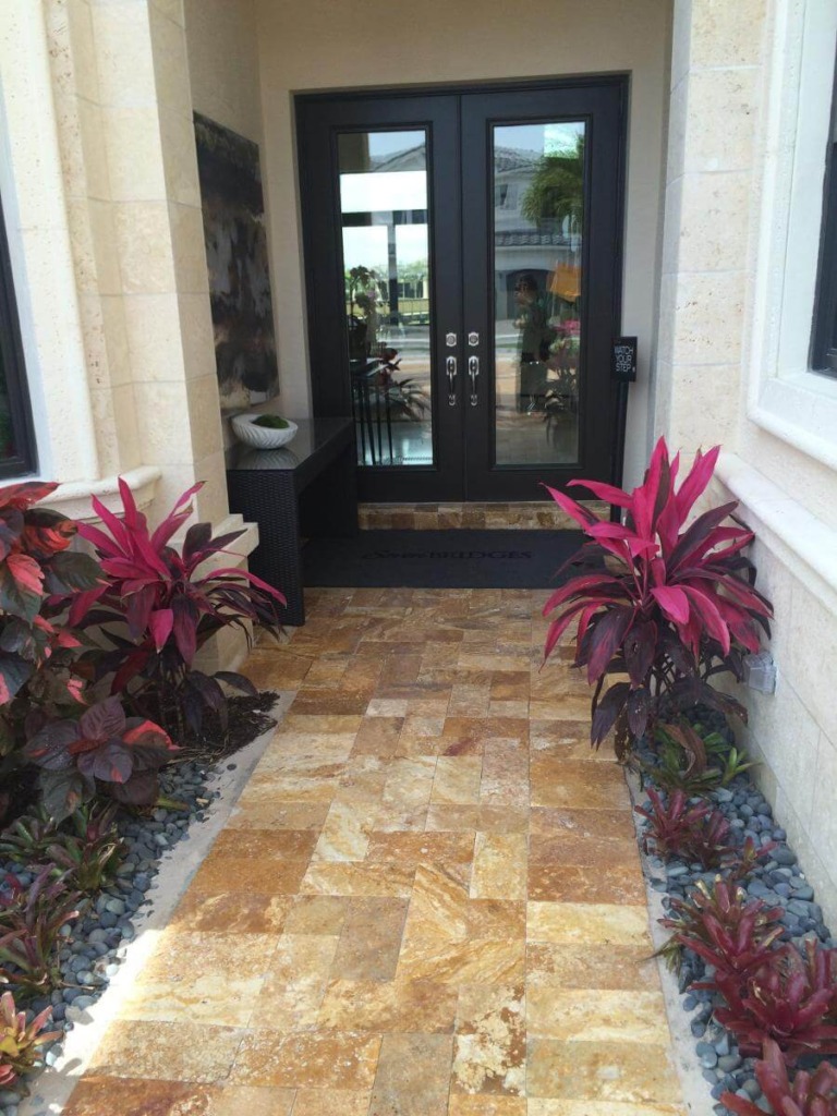 Gold Travertine Walkway