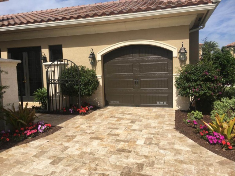 Gold Travertine Driveway